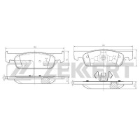 Колодки тормозные Lada Xray; Renault Logan (V16) 13-, Sandero (V16) 14- передние Zekkert BS-1965